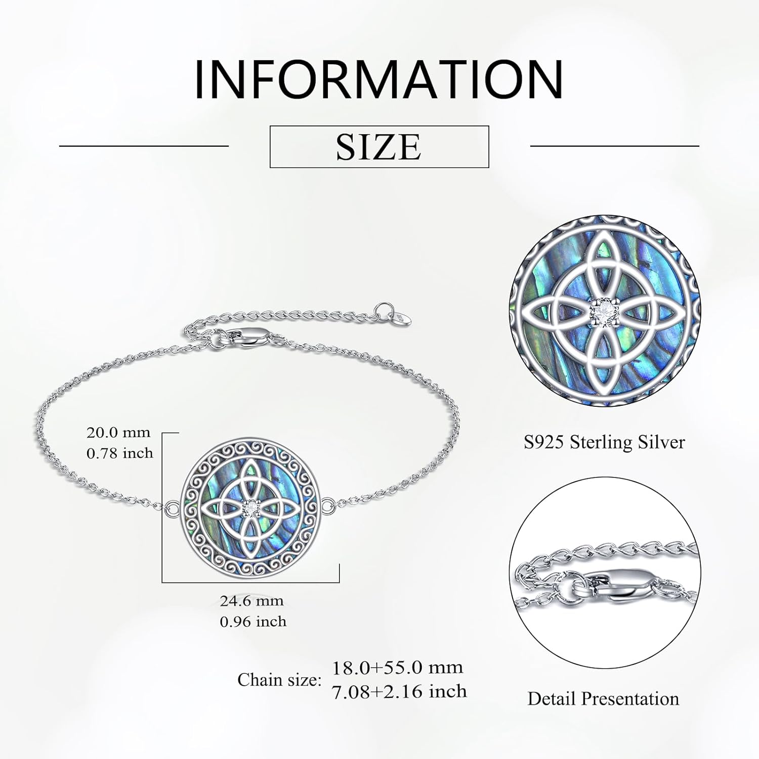 Witches Knot Bracelet Sterling Silver Witch Knot Bracelet Wicca Jewelry Gifts for Women