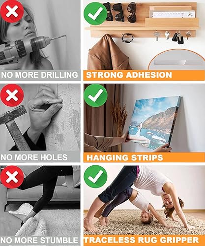 Miniatura 3 de Tayuvira Cinta nano de doble cara resistente de 164ft x 12in x 0079in cinta de montaje en pared fuerte adherente cinta adhesiva nano multiusos cinta