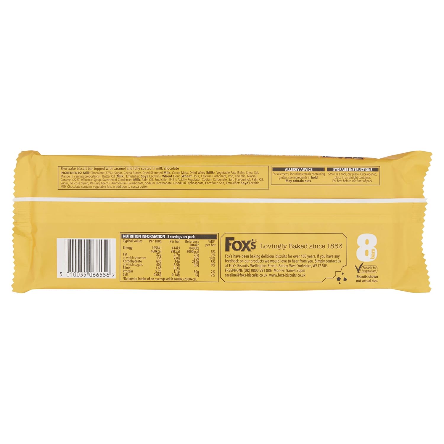 Fox's Rocky Caramel Biscuits 8 Pack 168G