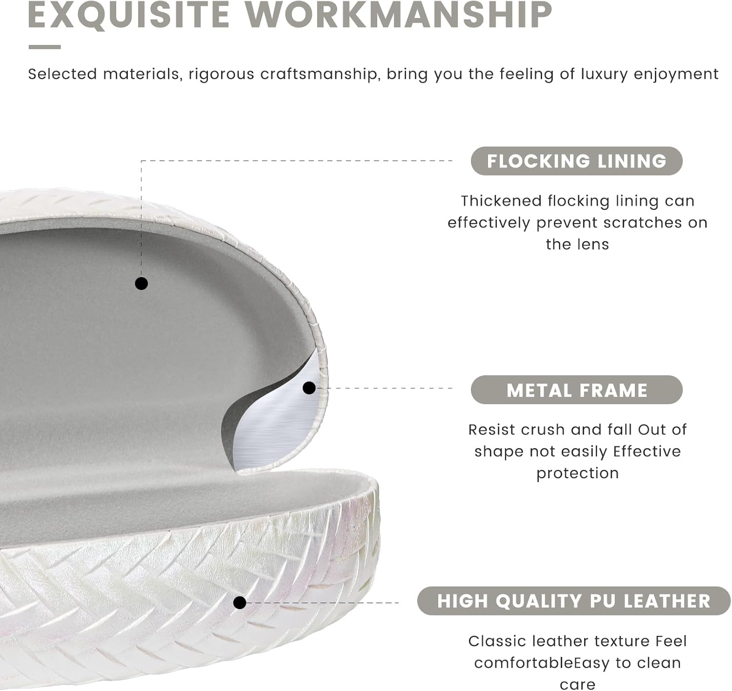 molshine Hard Shell Sunglasses Case, Classic Glasses Case for Sunglasses and Eyeglasses - Image 3