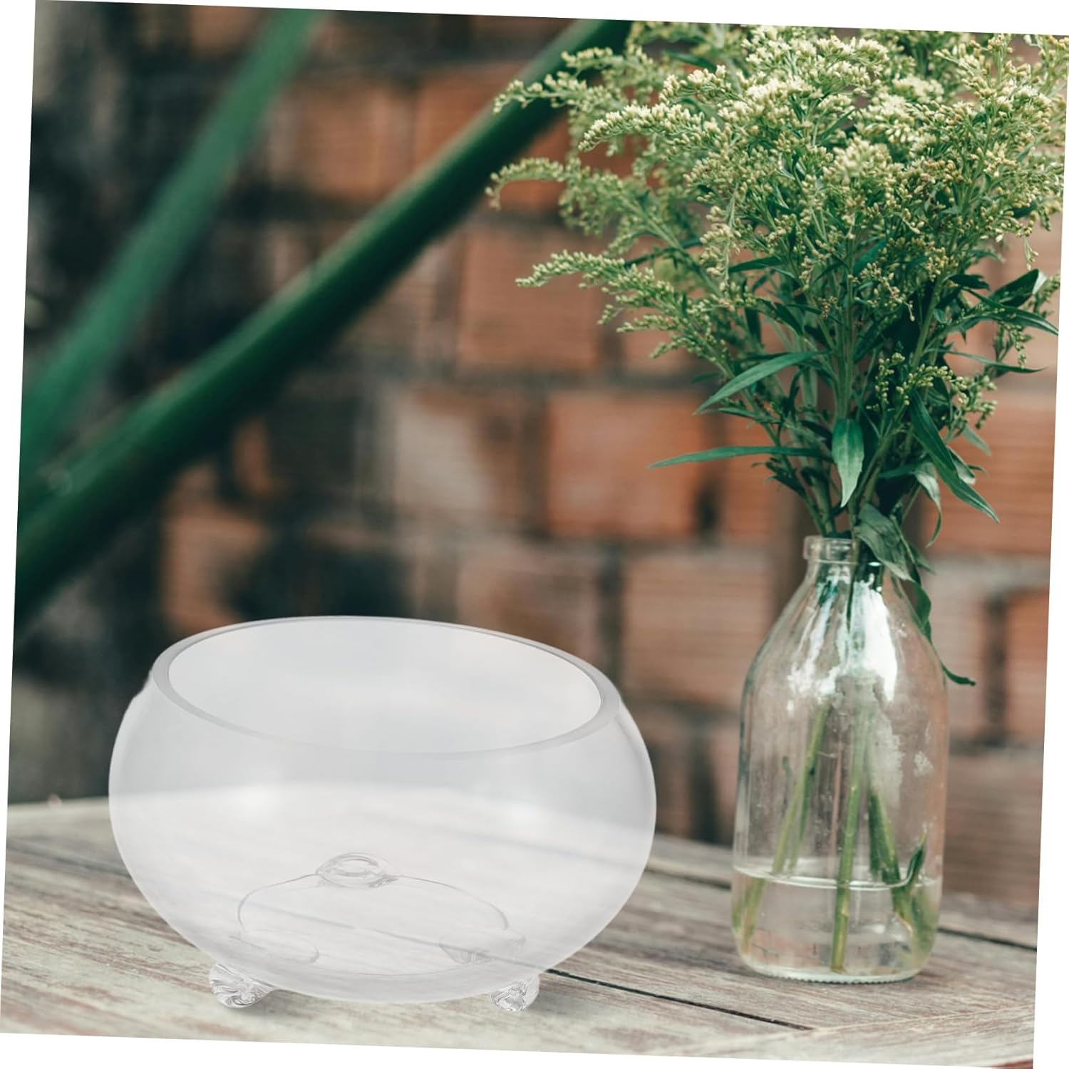 TOYANDONA Terrarium Glass Planter Vase Round Hydroponic Fish Bowl for Home Office Wedding Decor Easy Maintenance Unique Design Safe Glass Construction Centerpiece for Plants and Fish