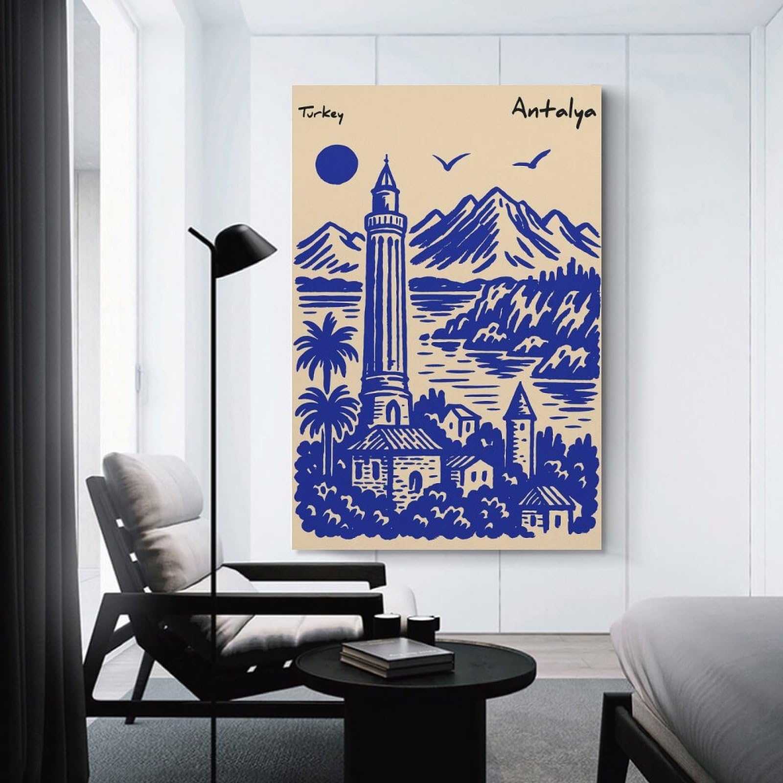 Junmoney Decorative Canvas Print Antalya, Turkey Travel, 24x36inch(60x90cm), for Home Office, Desk Area Or Studio, Home Office Artwork with Decorative Appeal