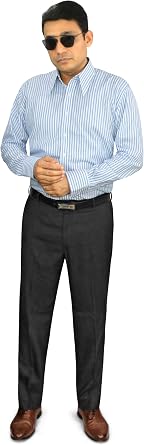 Mens Blue Stripes Spear Collar Shirt Cotton Vintage Bankers Style Retro Shirt