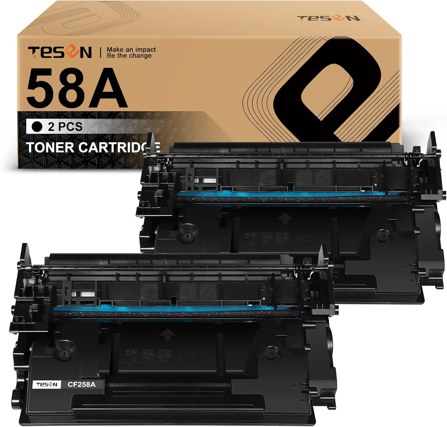 58A (with Chips) Remanufactured Toner Cartridge Replacement for HP 58A CF258A for HP Laser Printer Pro M304 M404n M404dn M404dw MFP M428dw M428fdn M428fdw 2-Packs (Black) Green Series