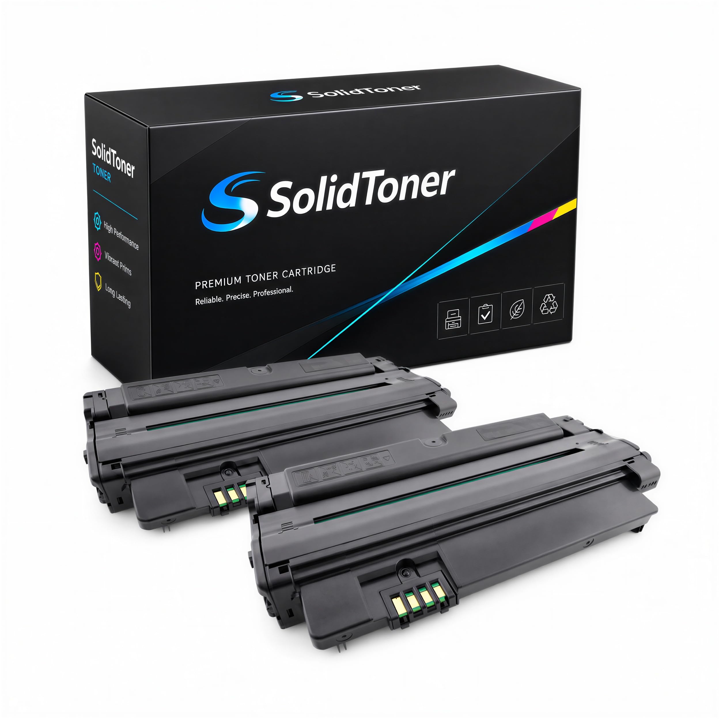Lot de 2 Toners Noir 2 500 Pages remplace Samsung MLT-D1052L