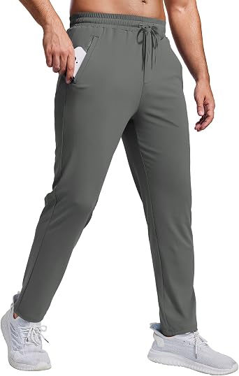 20% off: PINSPARK Mens Joggers with Zipper Pockets Lightweight Athletic Track Pants Quick Dry Workout Gym Sweatpants …