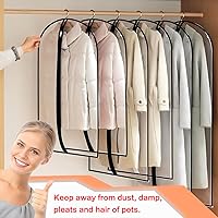 Vista 2 de Bolsas transparentes para colgar ropa de viaje (juego de 6) bolsas de traje para almacenamiento de ropa, bolsas de almacenamiento de ropa, funda