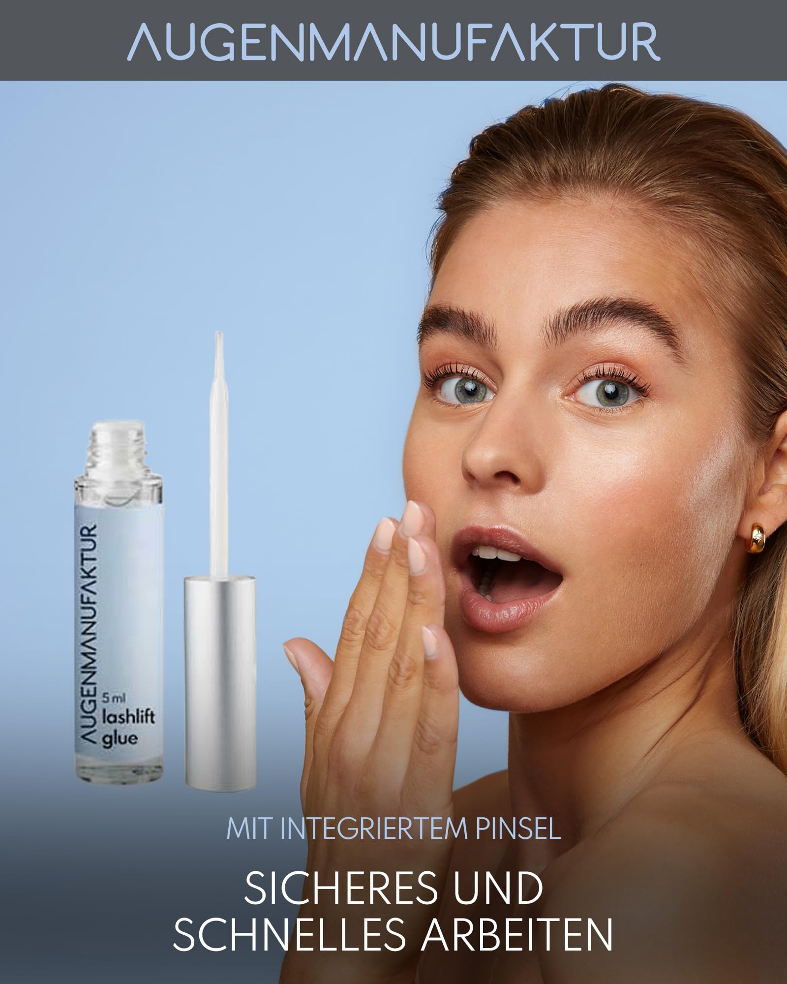 Augenmanufaktur Lashlift Kleber 5 ml - Professioneller Halt - Kleber für Wimpernlifting - Wasserlöslich & Elastisch - Vegan & Tierversuchsfrei