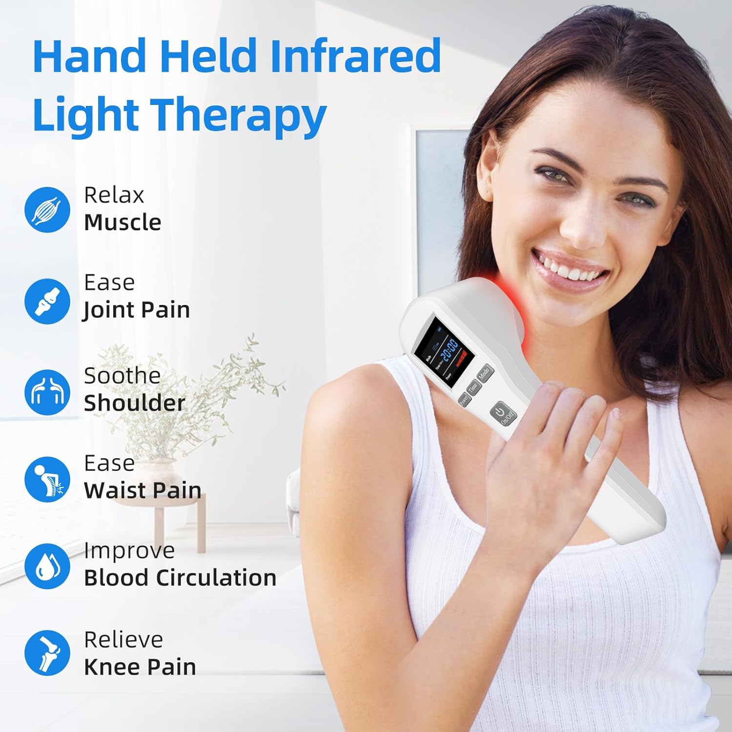 Red Light Therapy Device, 4×808nm 16×650nm, Near Infrared Light Therapy Wand for Pain Relief, Shoulder Muscle Relaxation, Cold Red Light Therapy Machine for Body Knee Waist Joint Pain at Home - Image 3