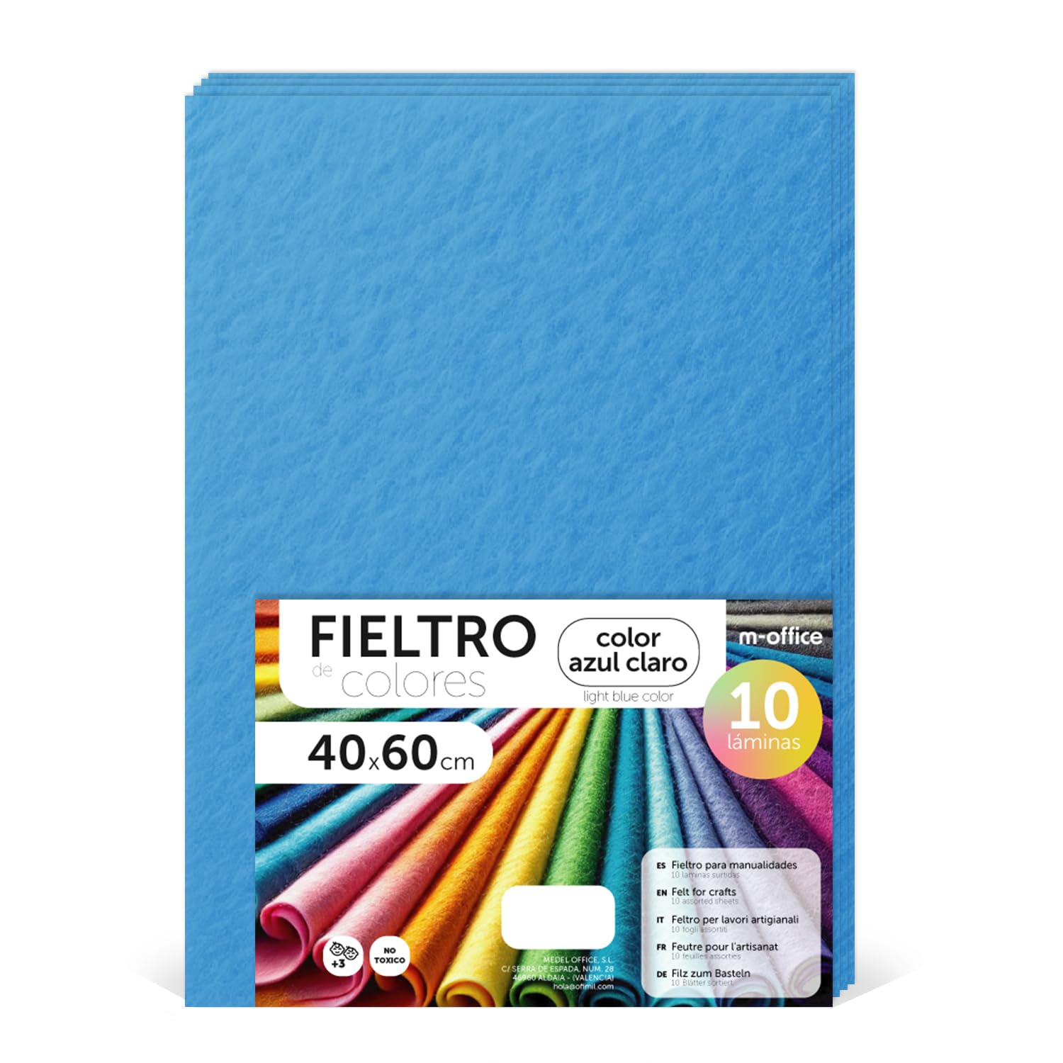 Fieltro para Manualidades, Fieltro de Colores, Suave y Flexible, Material para Costura, Telas Patchwork, Ideal para proyectos DIY, artesanía o decoración, 20x30cm - m-office (rojo, 10 uds) — view 22