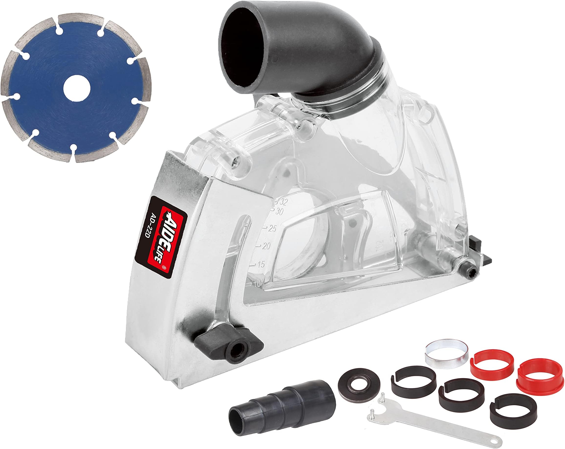 Aidelife Cutting Dust Shroud for Angle Grinders 4.5"/5" + Diamond Saw Blade 5"