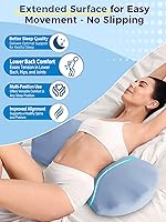 Vista 3 de Almohada de apoyo lumbar para dormir – Almohada de espuma viscoelástica para la parte inferior de la espalda para la cama para aliviar el dolor