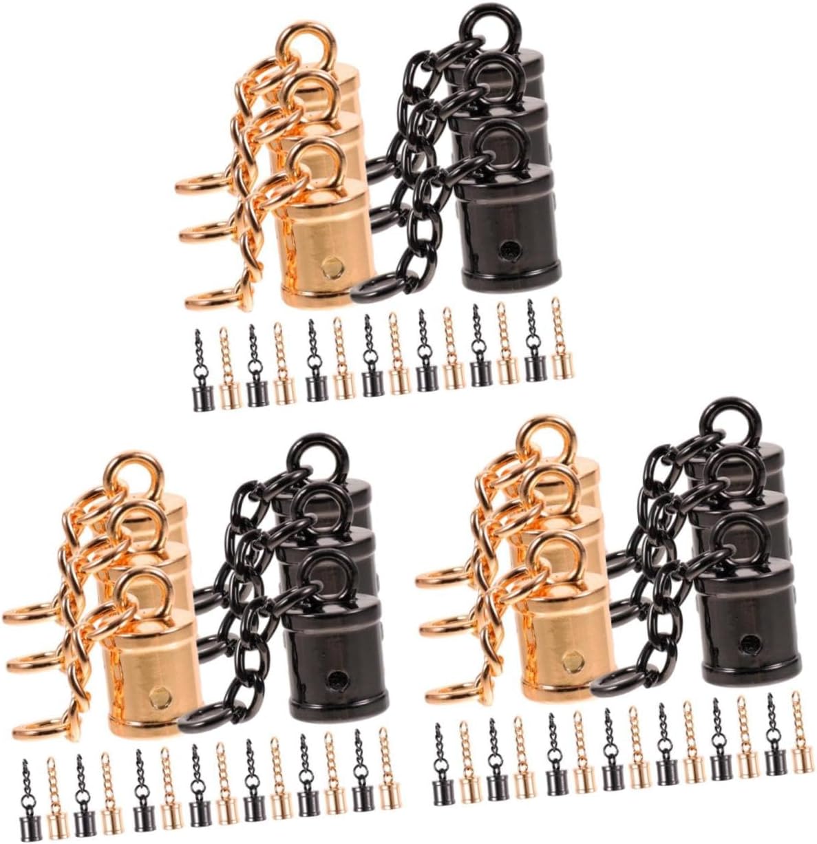 60pcs Professional Jewelry Making Tassel End Caps Cord Stoppers Screws Multi-Function Rope Ends