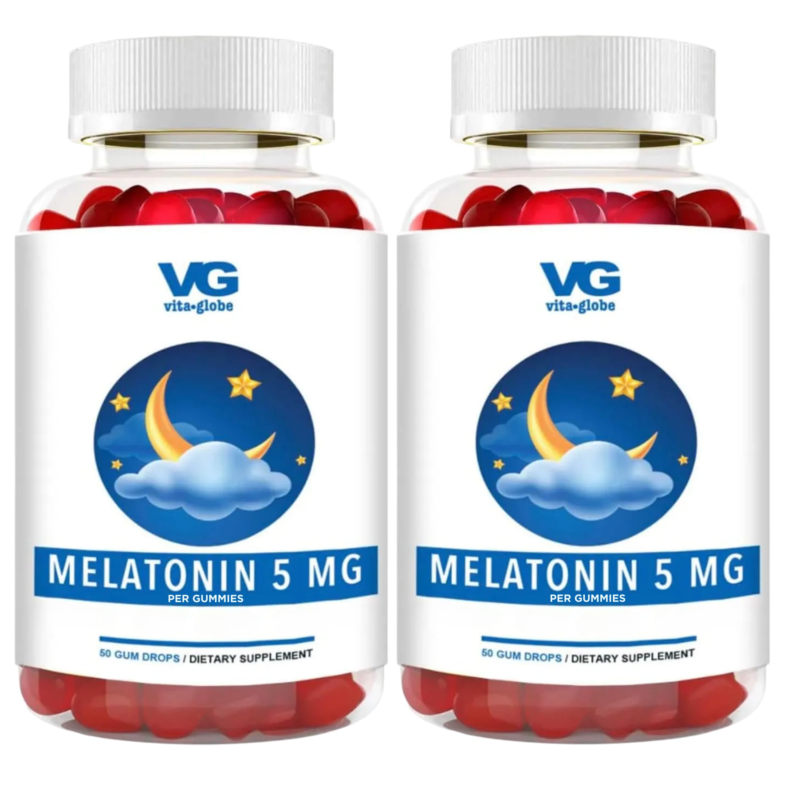 VITA GLOBE Melatonin Gummies 5mg, Sleep Aid Gummies, Sugar Free- Non-GMO, Vegan and Sleep Aid Supplement, Supports Relaxation & Healthy Sleep Cycle,