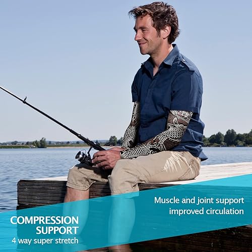 Vista 19 de Aresvns Halloween Makeup Tattoo sleeves, Premium Cooling Arm Sleeves for Men and Women UV Sun Protection Arm Sleeves Guardián