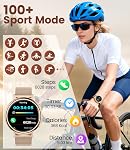 Smart Watch for Women with LED Flashlight, 1,26 Ultra-Clear Screen Ladies' Fitness Watch with Answer/Make Calls, IP68 Waterproof 110+ Sport Modes Female Smartwatch for iOS Android, 2 Straps Rosegold