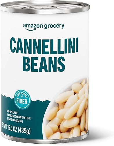 Amazon Grocery, Canned Cannellini Beans, 15.5 Oz (Pack of 6)