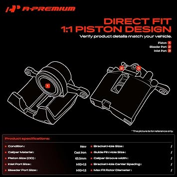 A-Premium Front Left Driver Disc Brake Caliper