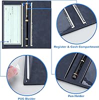 Vista 3 de CASMONAL Funda de cuero prémium para chequera para hombres y mujeres, cartera con bloqueo RFID