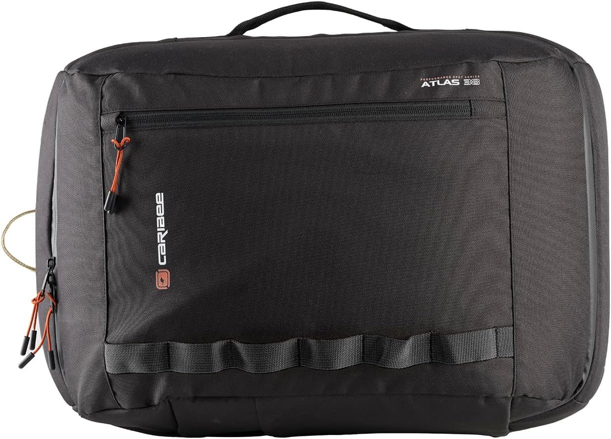 Caribee Atlas RPET Carry-On Backpack, 38L 50x32x23cm (20x12x9inch) 1kg, Black
