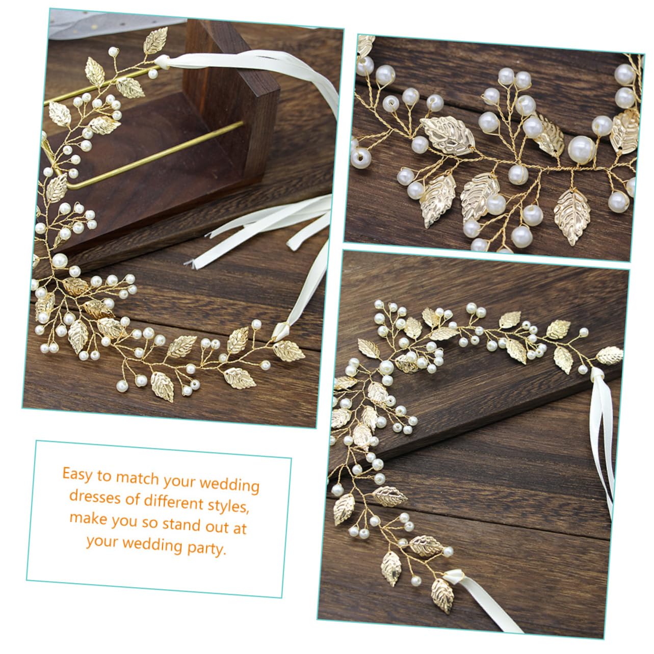 Healeved 5piezas Diadema De Perlas Para Novia Accesorio De Cabello Para Bodas Fiesta y Eventos Formales