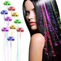 Vista 8 de Paquete de 10 luces LED para el cabello, pasadores ópticos intermitentes para fiestas, bailes de bar y accesorios para el cabello iluminados