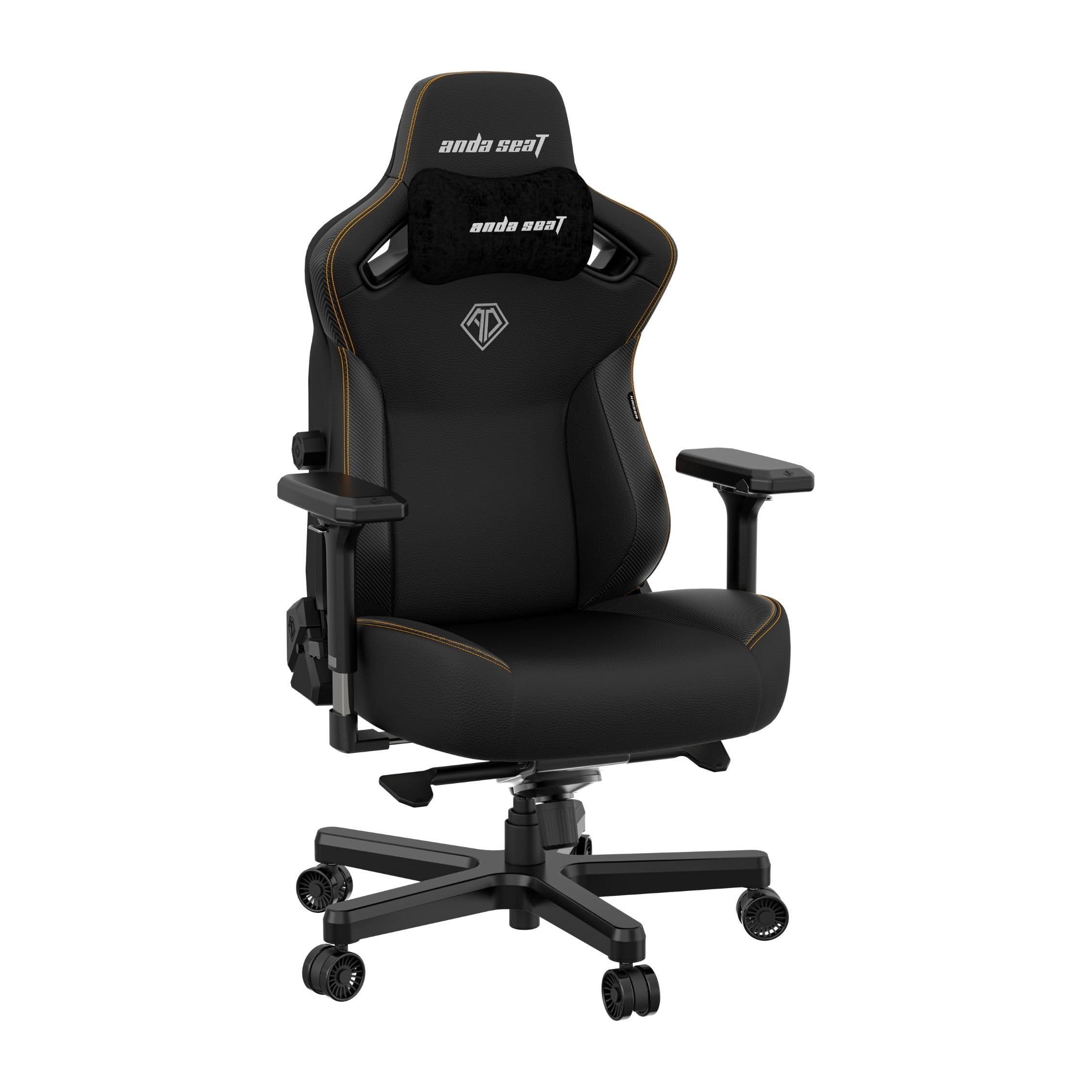 Anda Seat Kaiser 3 Large Sedia gaming Ergonomica per adulti - in Similpelle, con Supporto Lombare e Braccioli Regolabili 4D, Poltrona Gaming Reclinabile e Comode, per Ufficio o casa, Nero