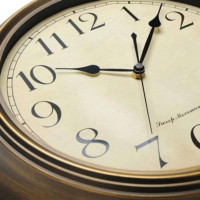 Reloj de Pared Plumeet 10 Pulgadas Analógico Marrón Metal miniatura 3