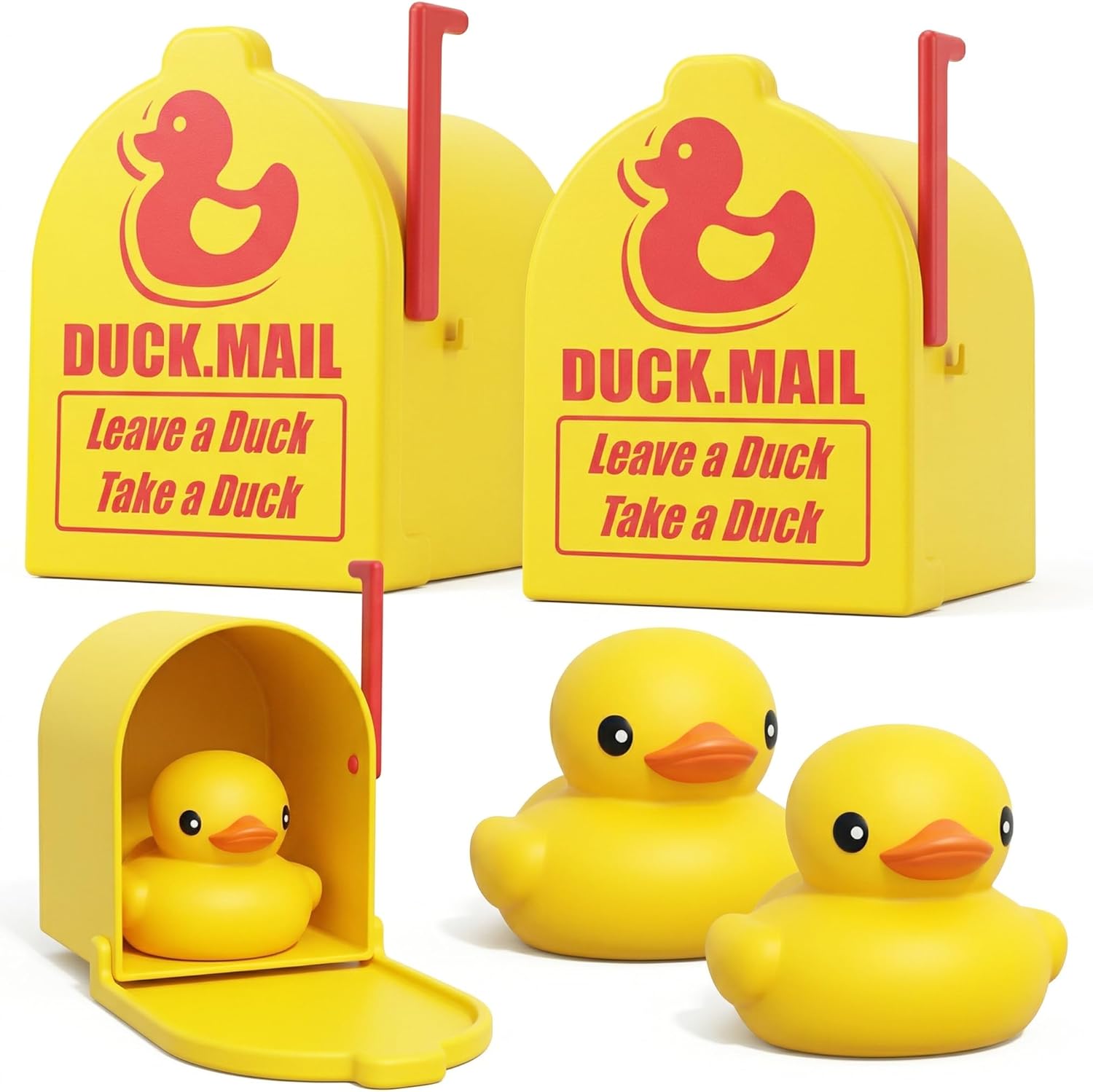 2PCS Cruise Duck Mailbox, Magnetic Wall Mount for Cruise Ship Cabin Door, Cute Decor & Interactive Toy for Duck Hunting Game, Gift for Cruise Lovers (Yellow)