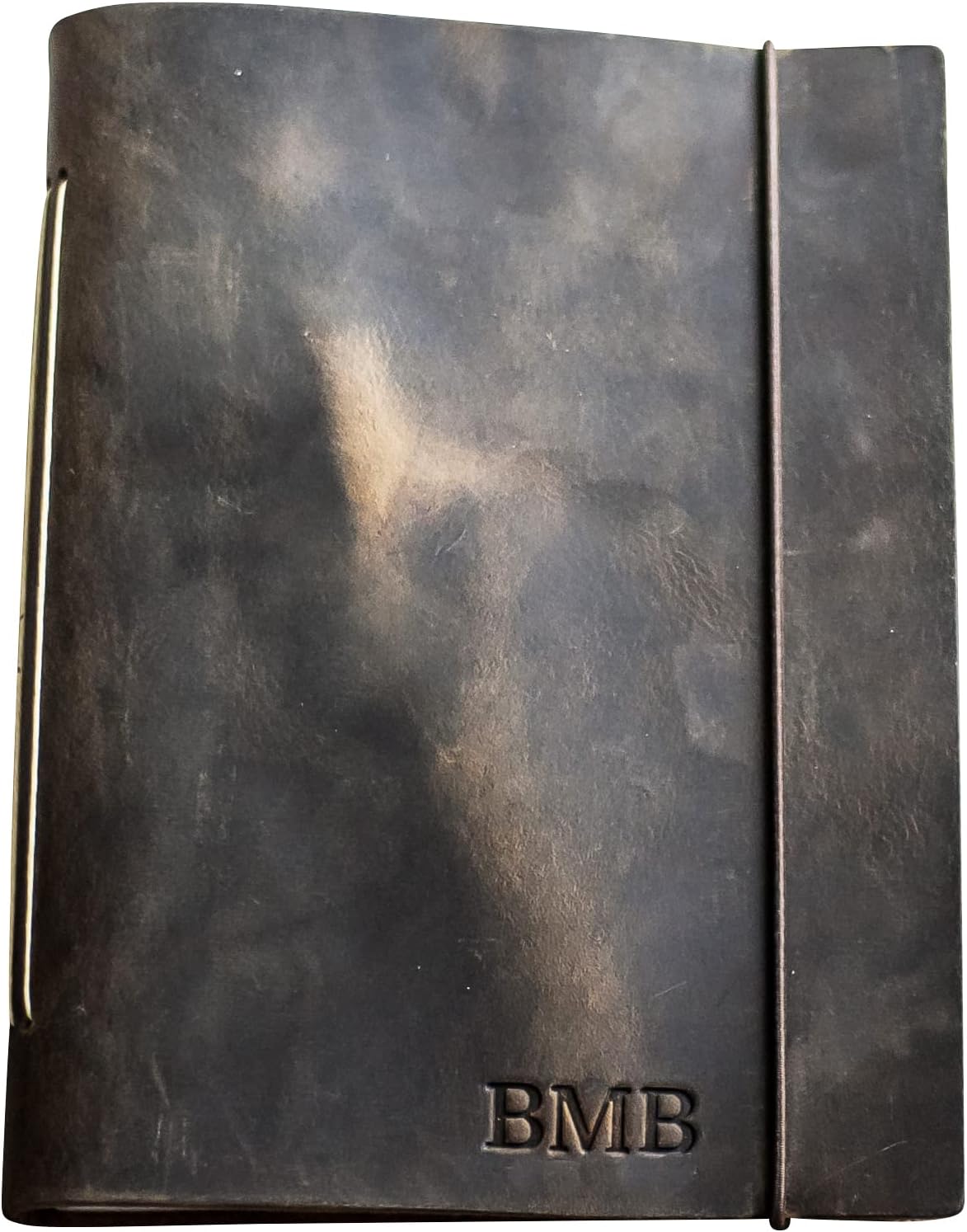 Ox & Pine Personalized Premium Leather Journal - Professional Elastic Closure - Made From Full Grain Leather - Notebook or Sketchbook - Rustic Brown - Unlined Paper - 4x6