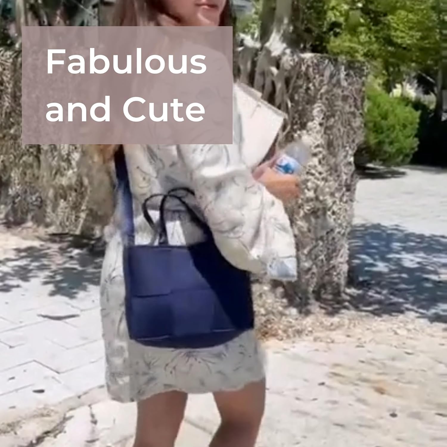 POPUPS Interwoven Neoprene Mini Tote Bag for Women- Spacious, Lightweight Crossbody Purse – Shoulder Strap, Interior Pocket