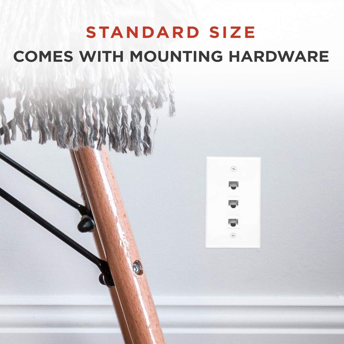 Best Deal Cheap 🛒 Buyer's Point 3 Port Cat6 Wall Plate, Female-Female White with Single Gang Low Voltage Mounting Bracket Device (2, 3 Port)