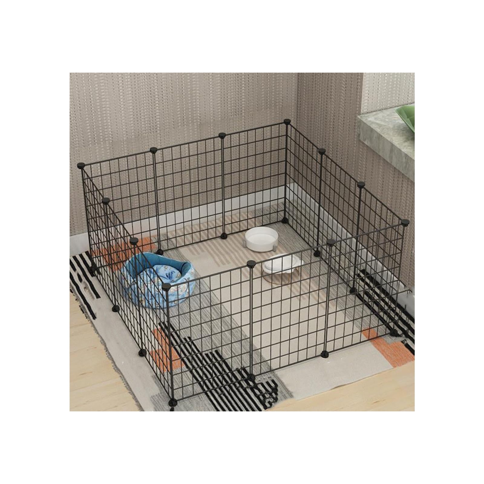 Enclos pour chiots pliable à 10 panneaux avec porte pour chien intérieur et extérieur