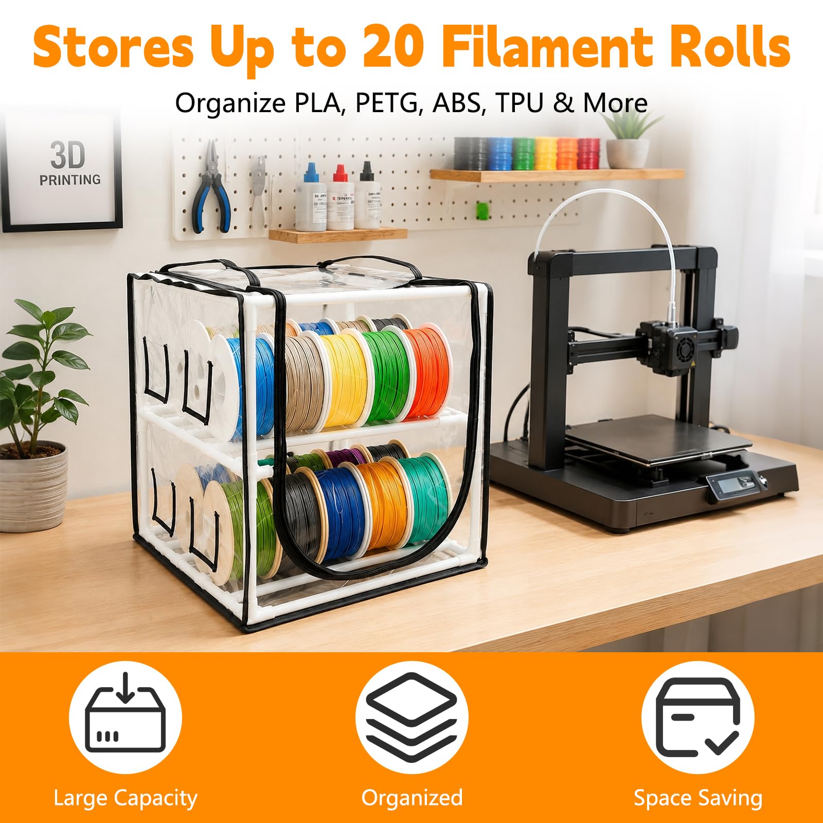 Scatola per filamenti per stampante 3D, può contenere fino a 20 rotoli
