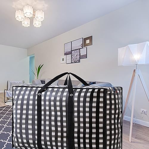 Miniatura 6 de Bolsas de mudanza grandes resistentes, bolsas de almacenamiento grandes de 162L con cremallera duradera, organizadores grandes impermeables de gran