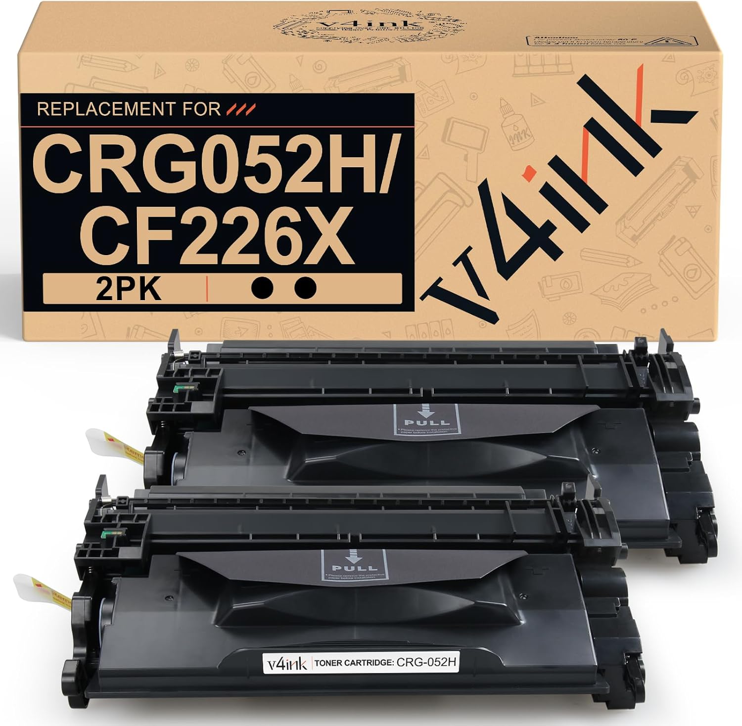 v4ink Compatible CRG052H Toner Cartridge Replacement for Canon 052 052H Toner Cartridge HP 26X CF226X High Yield Black Ink for Canon ImageCLASS MF421dw MF424dw MF426dw MF429dw LBP214dw LBP215dw 2-Pack