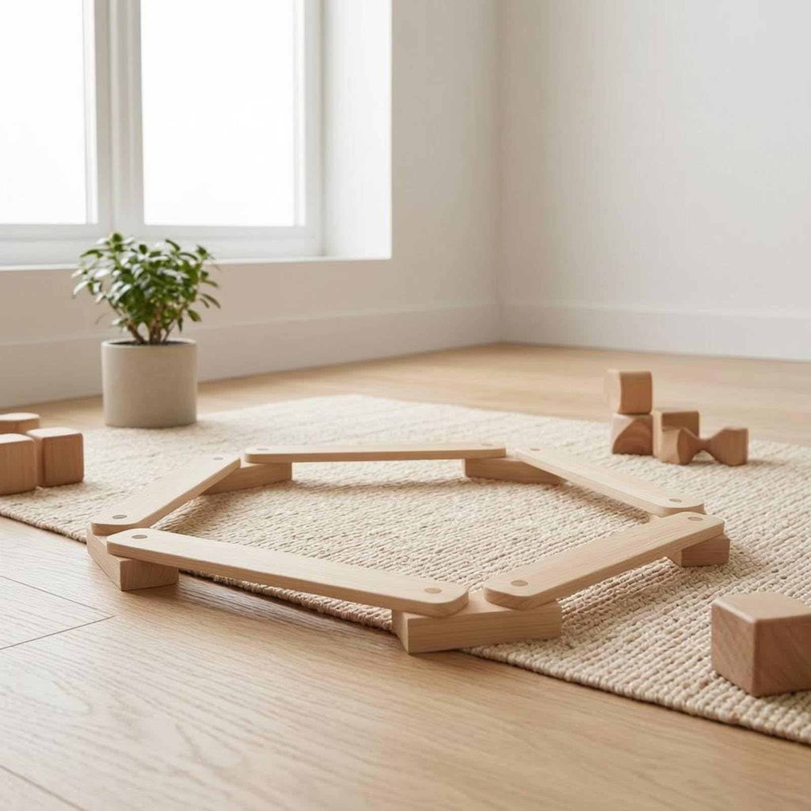predolo Juegos Tabla de Equilibrio de Madera Desarrollo Motor Balancín Madera Uso Interior y Exterior Juguete Infantil para Preescolares, Niños, Aula