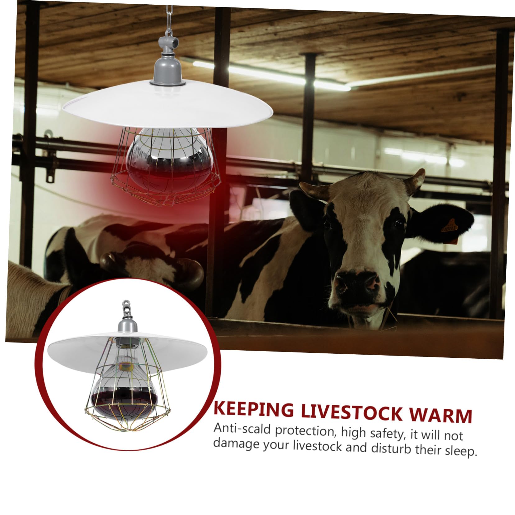 VICASKY 2 Pezzi Lampada Riscaldante per Gabbia Animali da Allevamento con Copertura in Metallo Accessorio Termico per Porcellini e Rettili Funzionamento Facile e Alta Efficienza Termica
