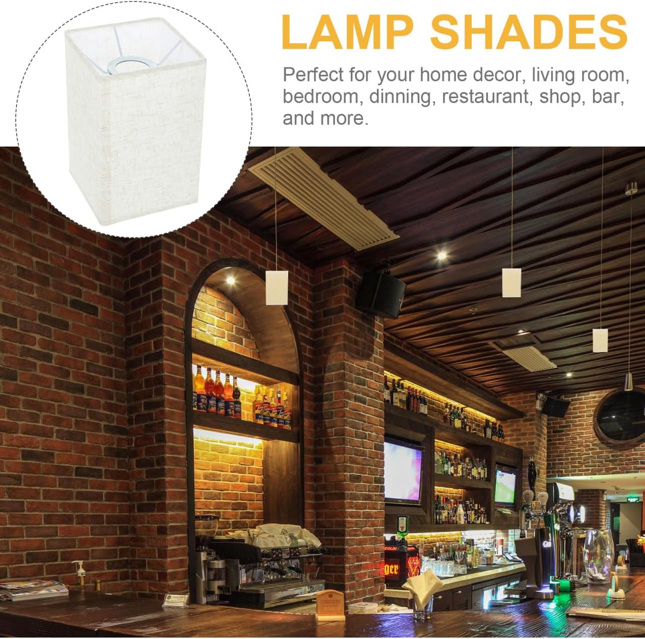 ARTIBETTER Square Linen Lampshade for Table and Floor Lamps Natural Cloth Lamp Cover with Soft Light Diffuser Easy to Install Decorative Lamp Shade for Bedroom and Living Room