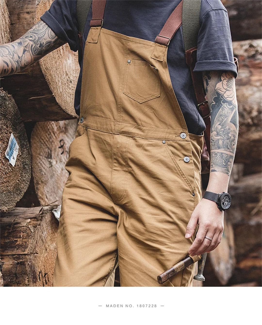 Męskie spodnie jeansowe w stylu vintage kombinezon bojówki spodnie robocze workowate śliniak kontrastowy ścieg dżinsowe kombinezony spodnie ze ściegiem