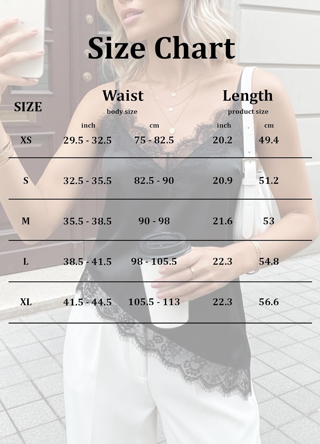 HAWILAND Women Satin Lace Cami Tank Top Asymmetrical Silk Lace Camisole Top