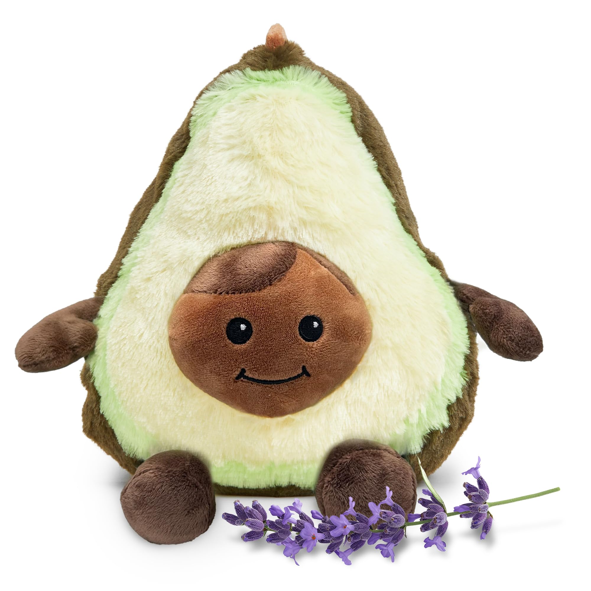 warmies Microwavable & Weighted Stuffed Animals, Avocado - Heated Stuffed Animal Plushie for Warmth & Comfort - Cute Soft Plush Toys for Adults &