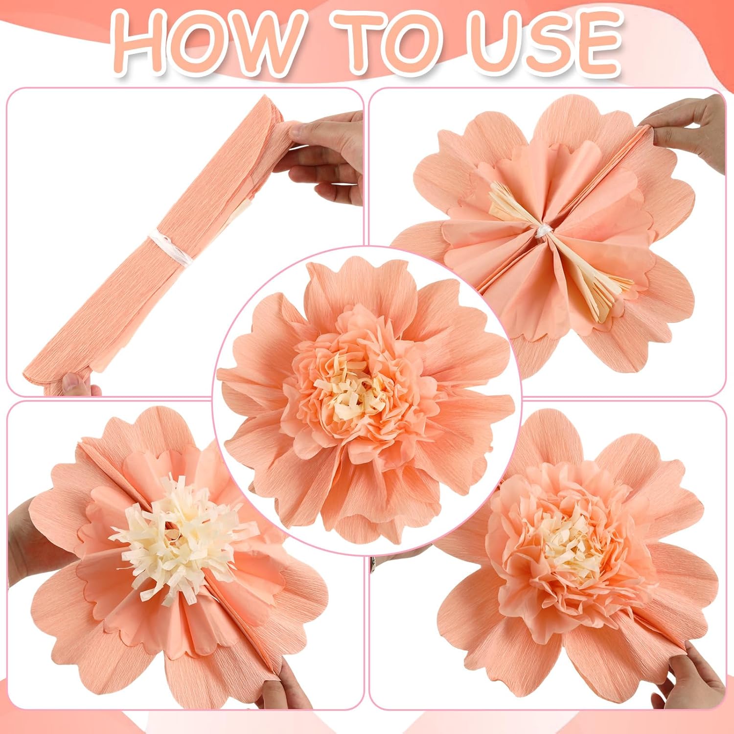 SUNBEAUTY Giant Paper Flowers Large Hanging Butterfly Decorations 10‘’ 17‘’ 3D Paper Butterfly Pastel Tissue Paper Flower Decorations for Girls Women Birthday Spring Garden Garden Wedding Party Decor