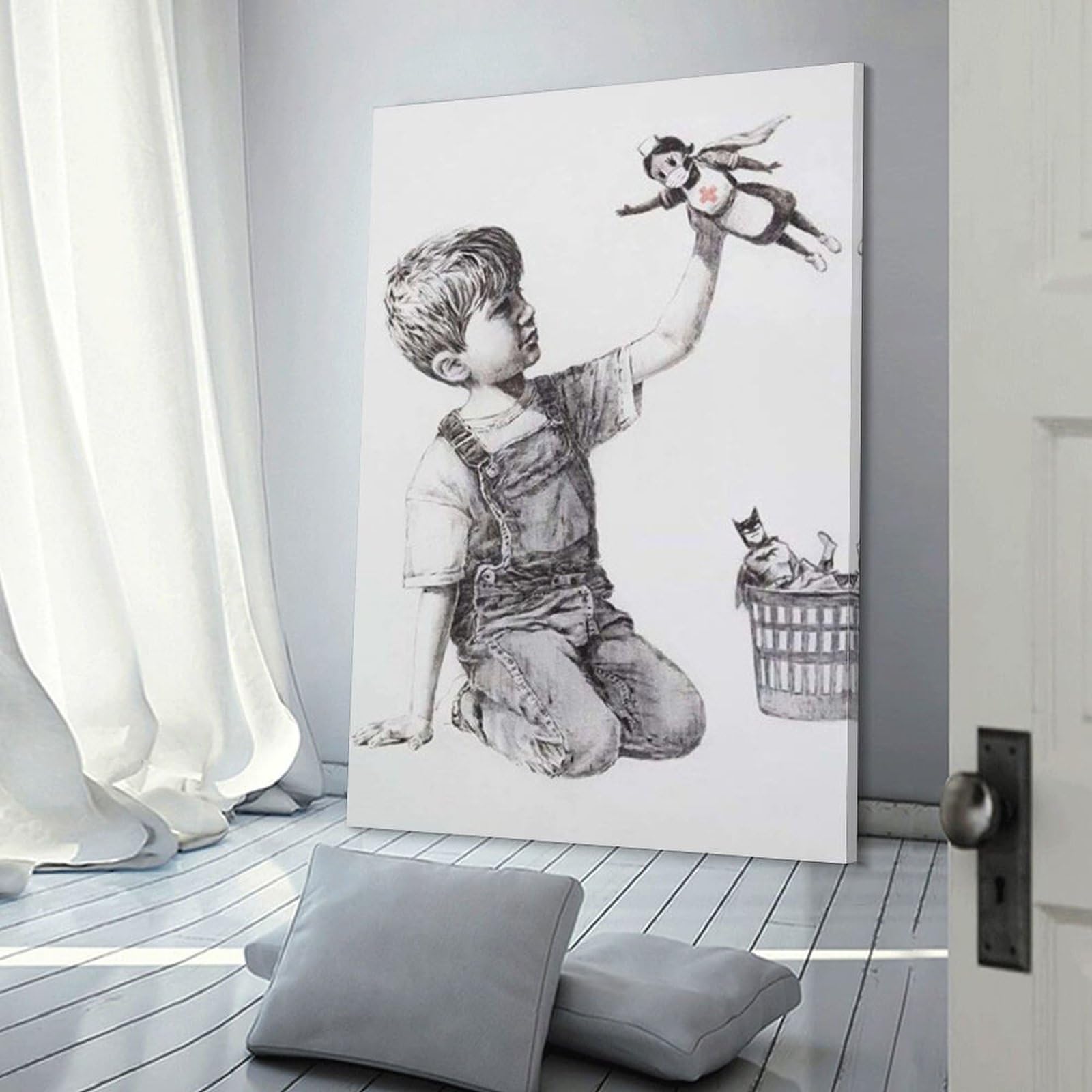 肉筆☆油絵☆700ミリ②『game changer』/Banksy/模写 biiba62479.jpg