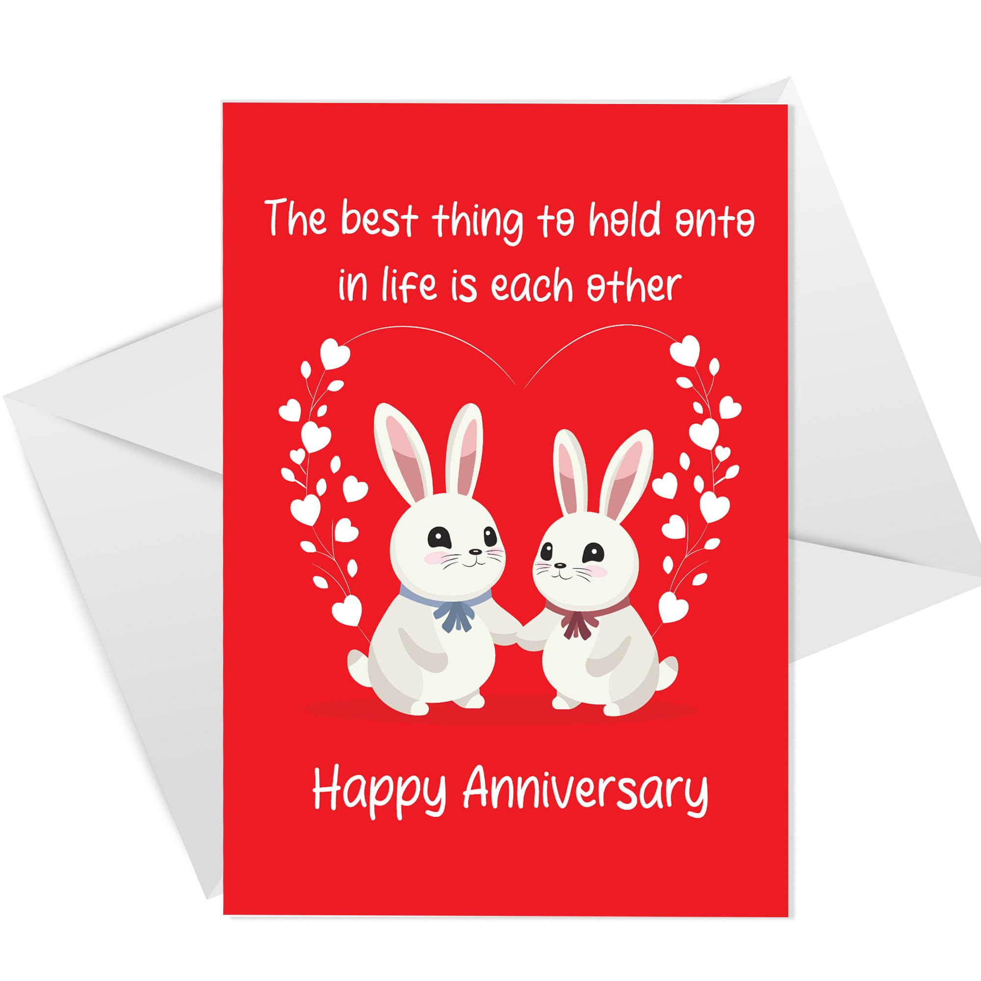 RED OCEAN Special Anniversary Card For Husband Wife Boyfriend Girlfriend Hold Onto Each Other Romantic Card For Him Her Greetings Card With Envelope