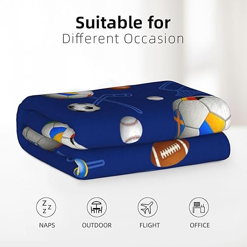 Miniatura 5 de Manta de fútbol para niños, manta de fútbol para niños y niñas, manta suave y bonita, manta cómoda de 50 x 60 pulgadas para niños, adolescentes
