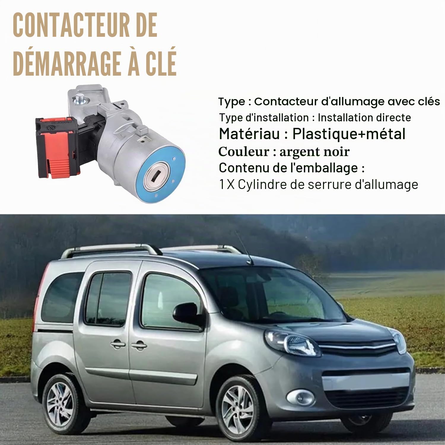8200214168 Interrupteur de démarrage du contacteur d'allumage avec clés, remplacement pour Dokker Logan Mk2 Clio Mk3 Kangoo Master Sandero Chassis 806010030R 7701208408