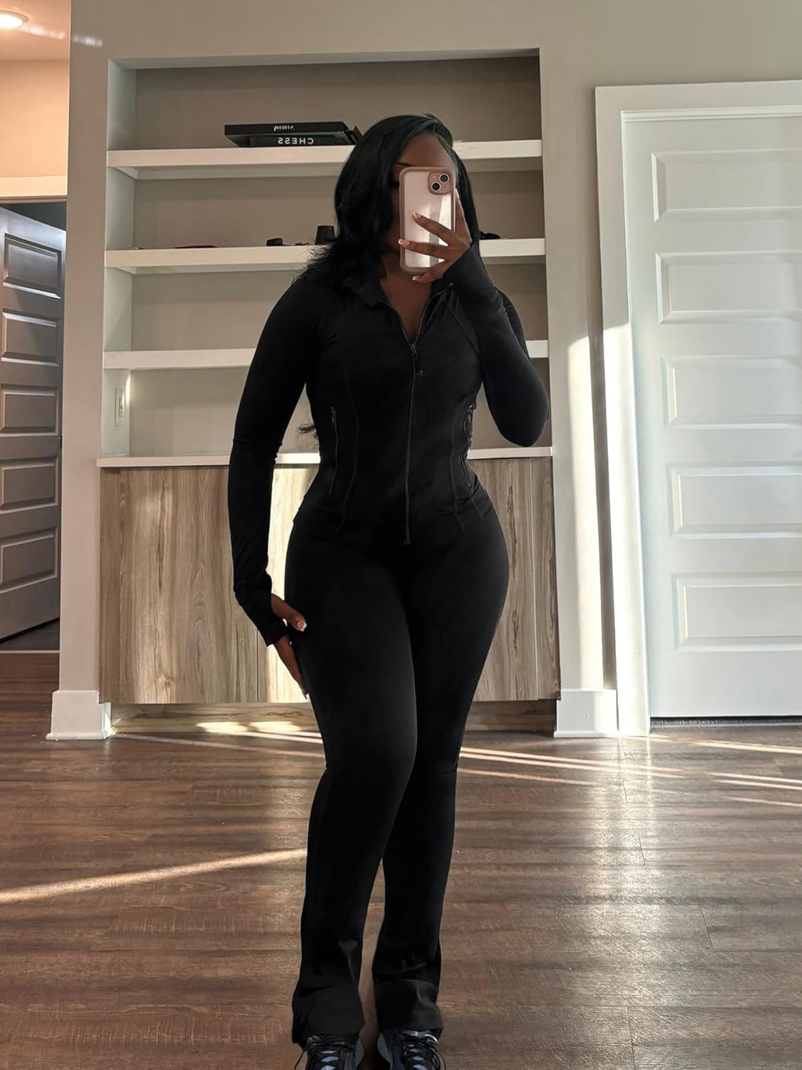 acelyn Womens 2 Piece Outfits Tracksuit Set Long Sleeve Zip Up Crop Jacket Leggings Pants Workout Sets with Pockets