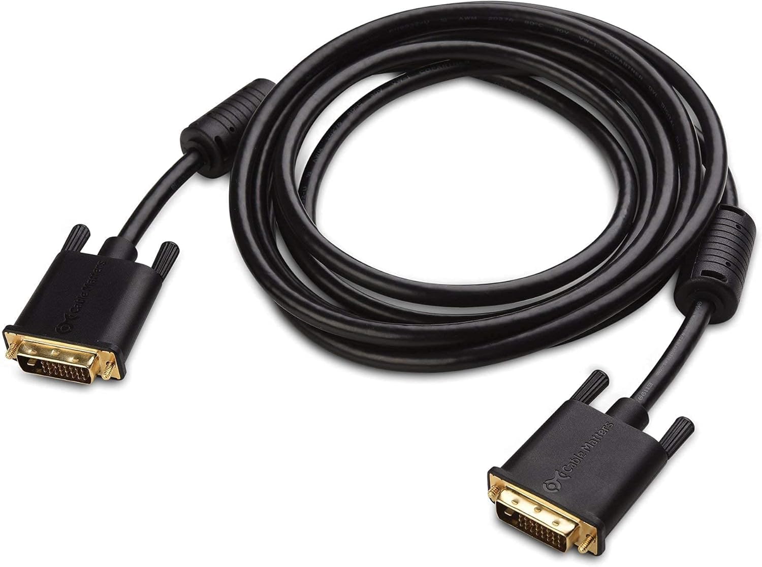 Cable Matters 10 Foot DVI Cable with Ferrites & 6 Foot USB C to DVI Cable