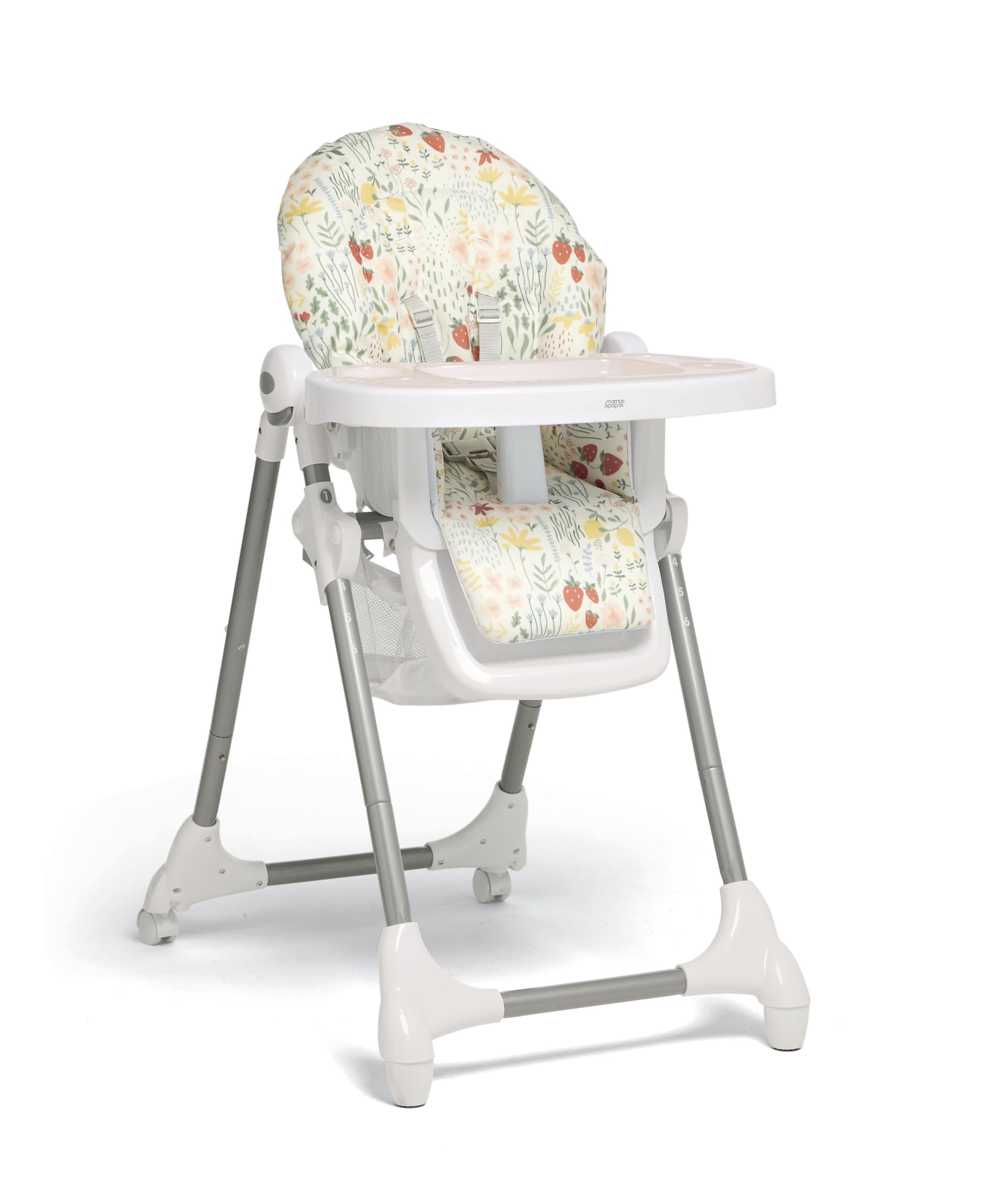 Mamas & Papas Snax, Adjustable Highchair, Reclines, Foldable, Removable Tray, Fruit Garden